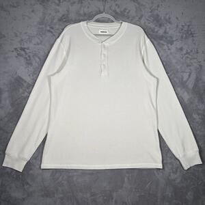 Taylor Stitch Organic Cotton Waffle Henley Shirt Men’s Size 44 Cream